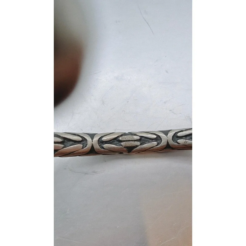 Heavy Sterling Silver Byzantine Kings Braid Cuff Bracelet 60g